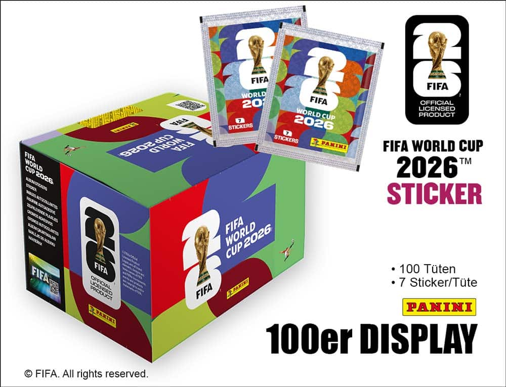 Panini FIFA WM 2026 Sticker – 100er DISPLAY - Fußball Sammelsticker