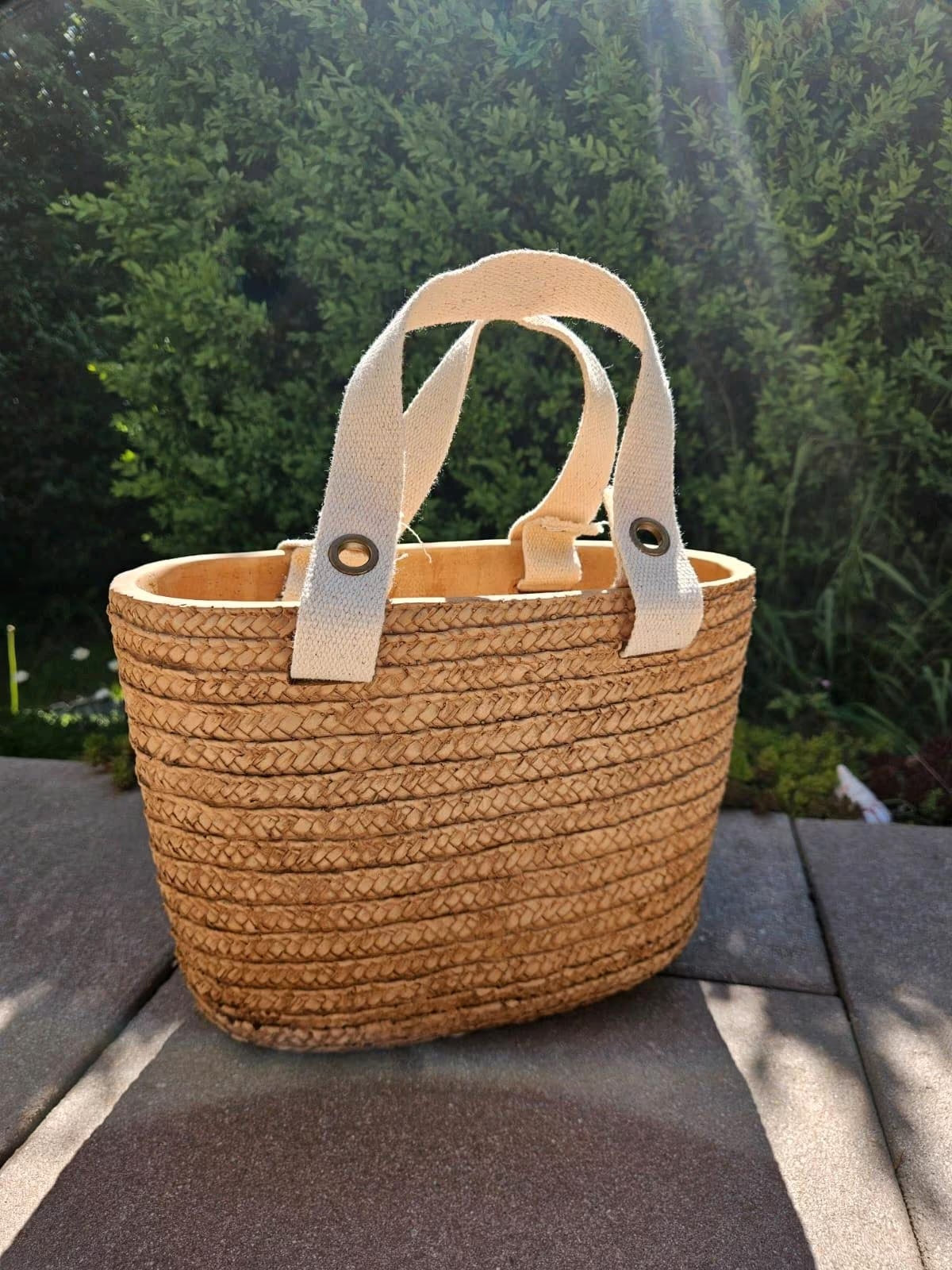 Pflanzen "Strandtasche" Zement Tasche in beige - Garten Deko